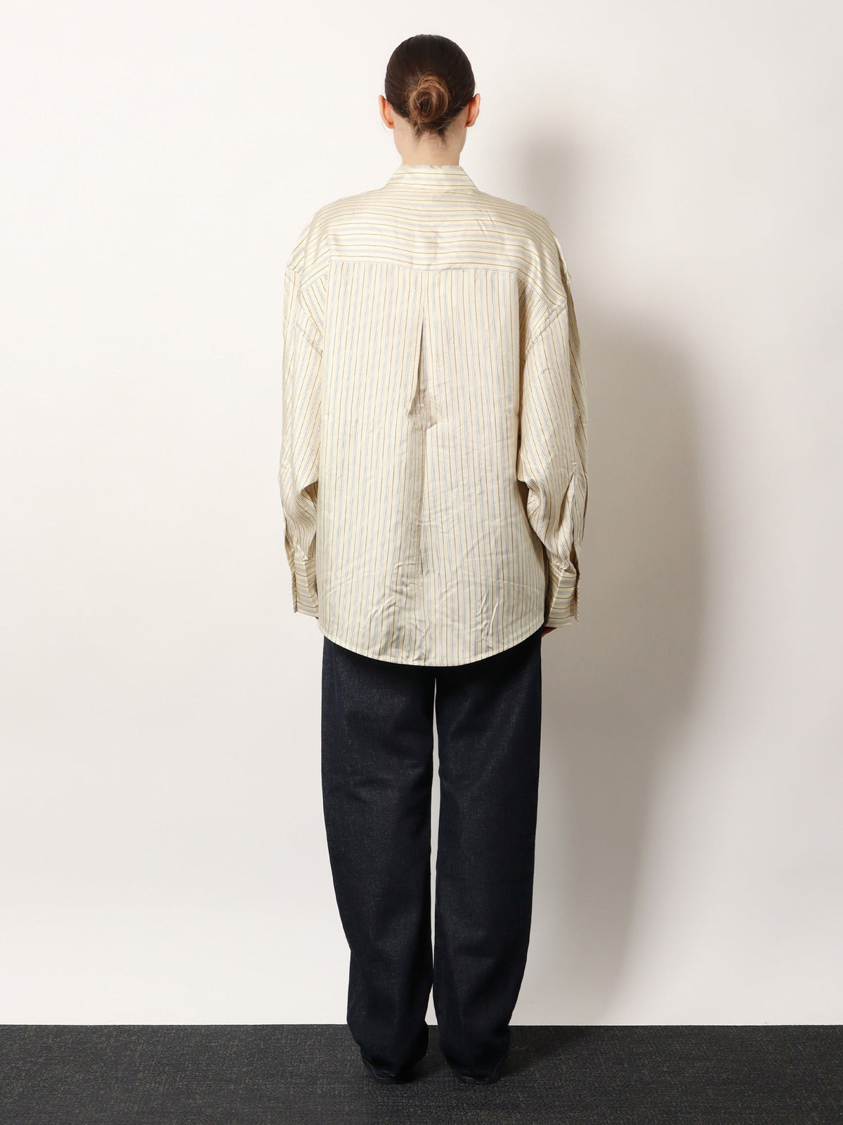 Toteme Oversized striped silk shirt - Beige Brown