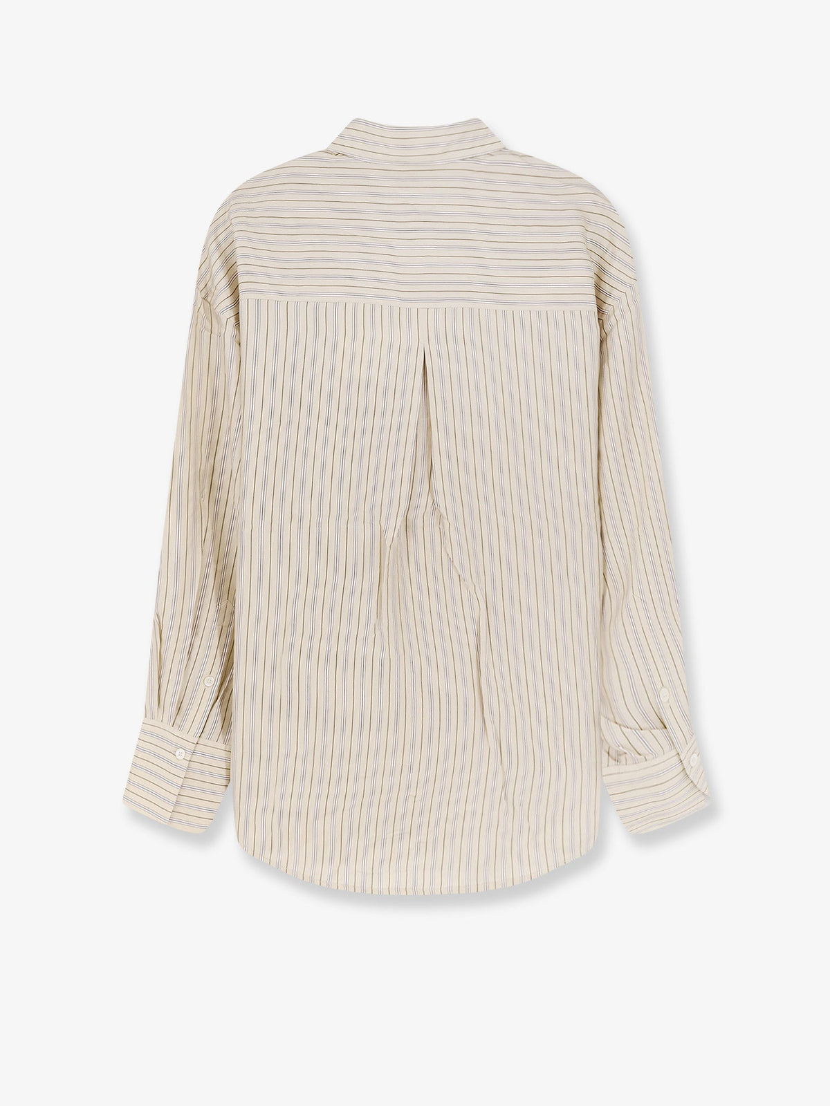 Toteme Oversized striped silk shirt - Beige Brown