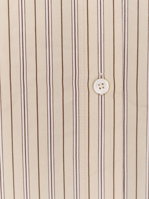 Toteme Oversized striped silk shirt - Beige Brown
