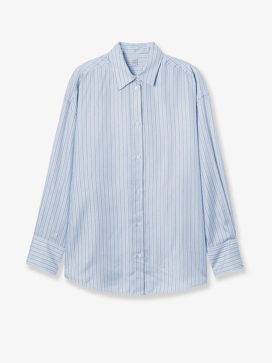 Toteme Oversized Striped Silk Shirt