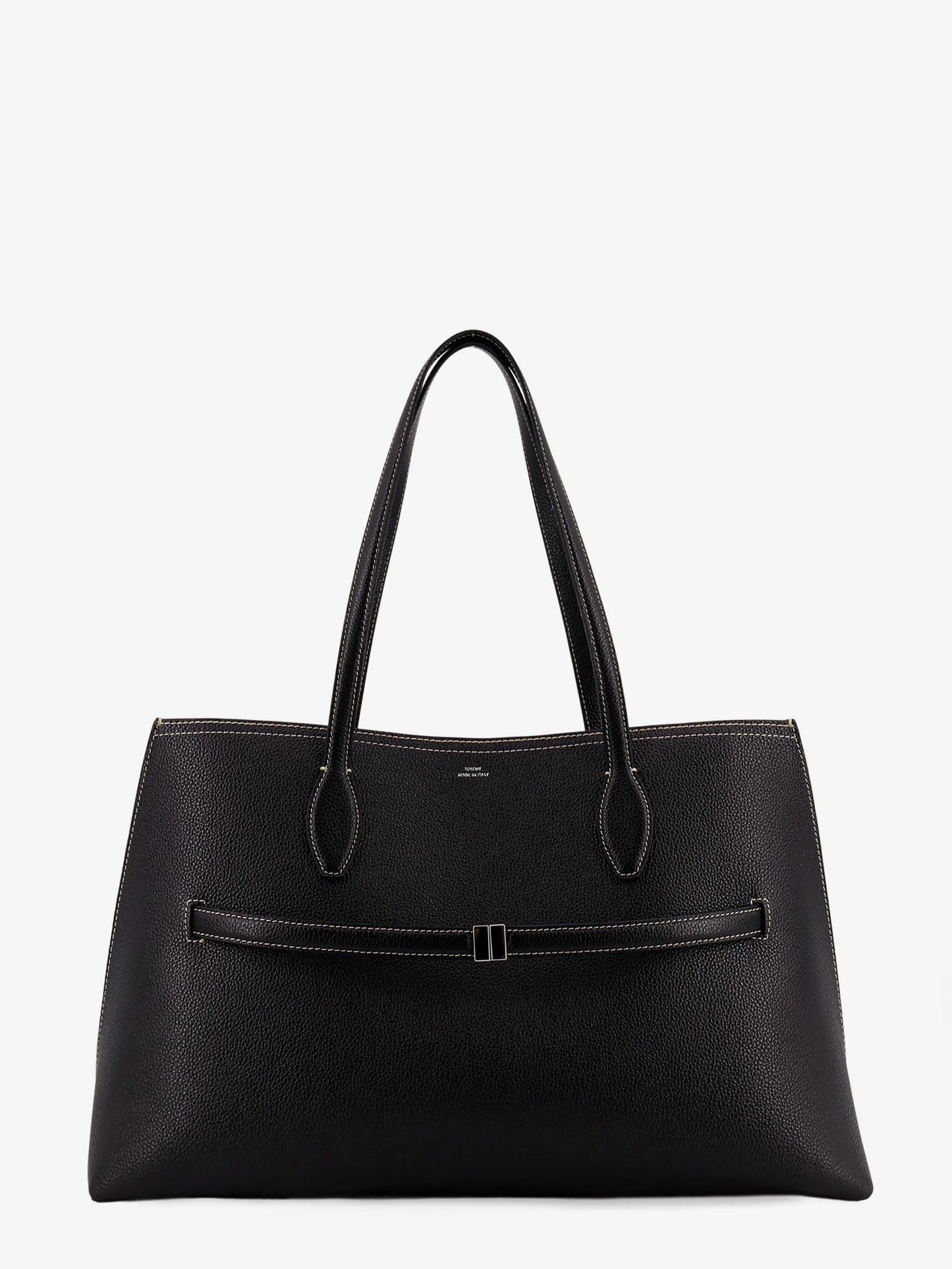 Toteme Leather Shoulder Bag With Lettering Logo On The Front