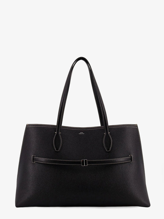 Toteme Leather Shoulder Bag With Lettering Logo On The Front