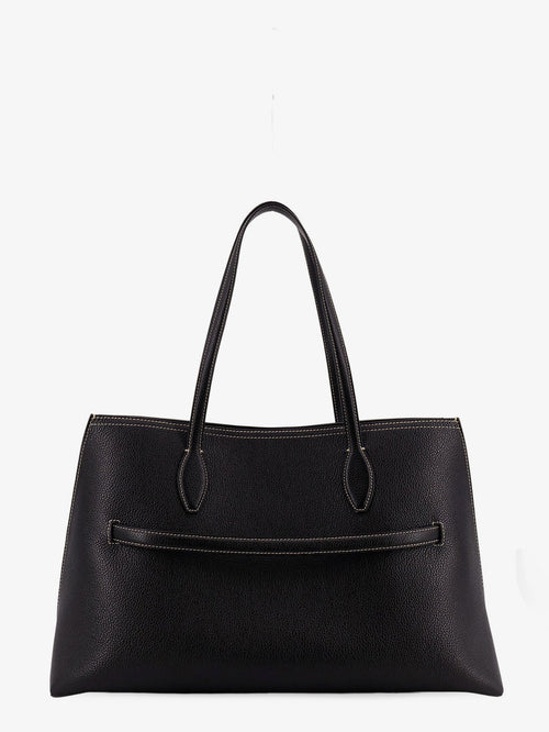Toteme Leather shoulder bag with lettering logo on the front - Black