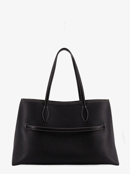 Toteme Leather Shoulder Bag With Lettering Logo On The Front