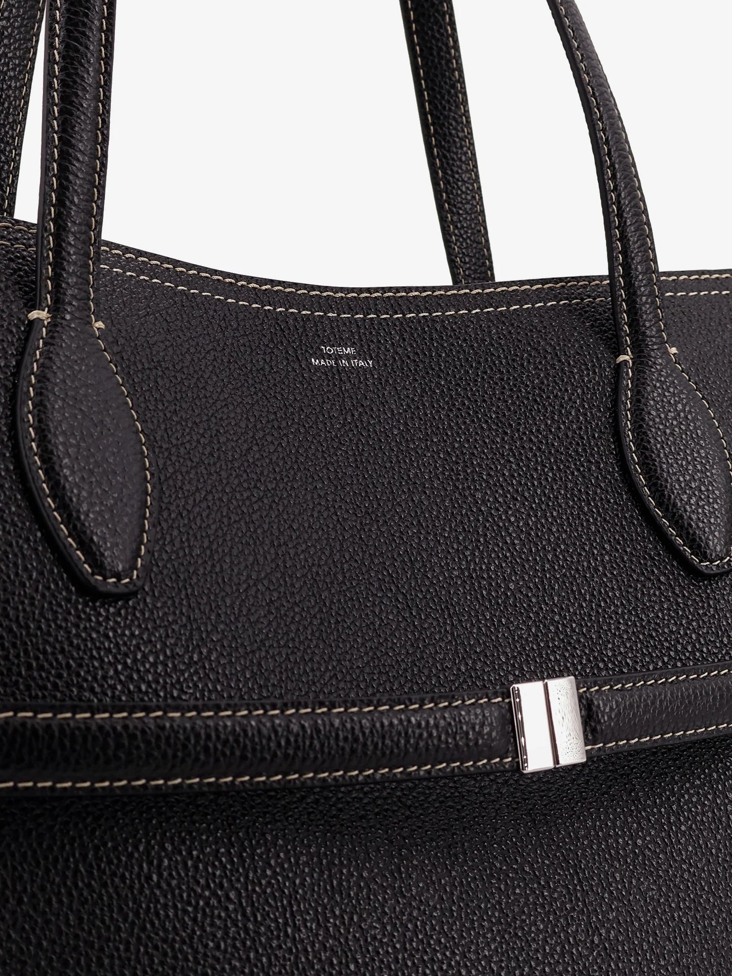 Toteme Leather Shoulder Bag With Lettering Logo On The Front