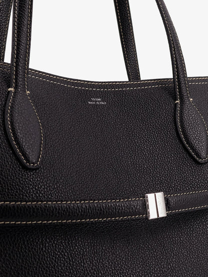 Toteme Leather Shoulder Bag With Lettering Logo On The Front