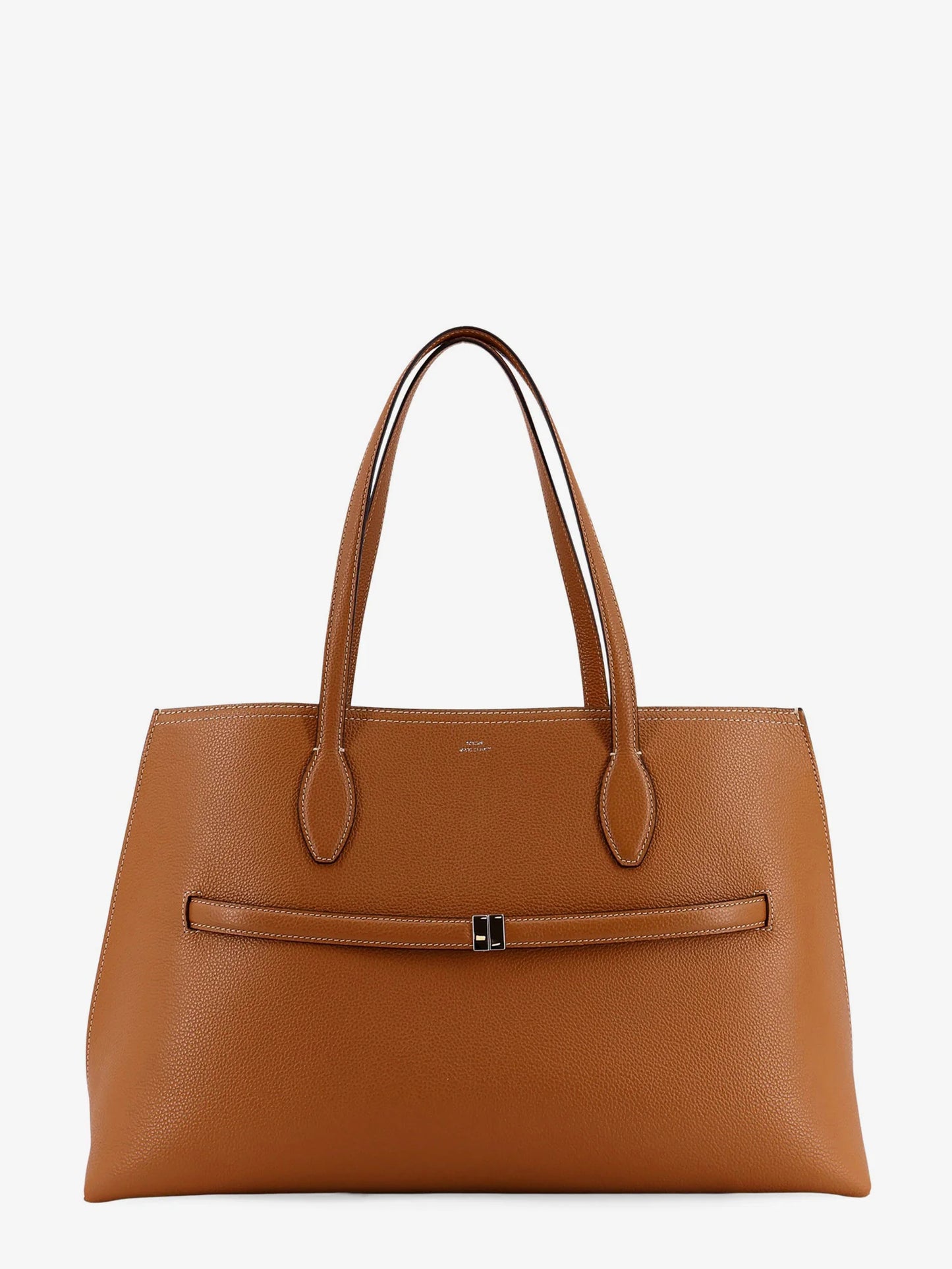 Toteme Leather Shoulder Bag With Lettering Logo On The Front