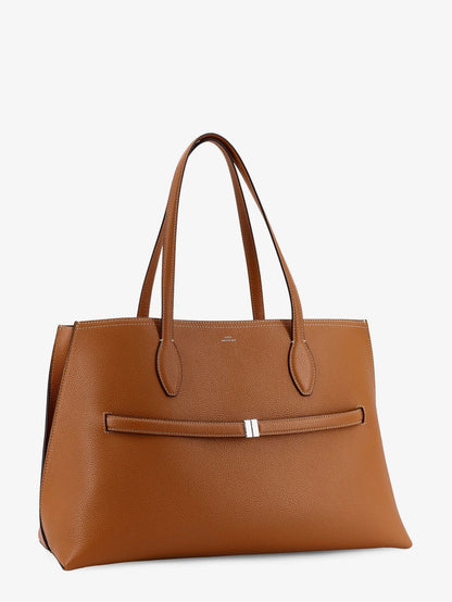 Toteme Leather Shoulder Bag With Lettering Logo On The Front