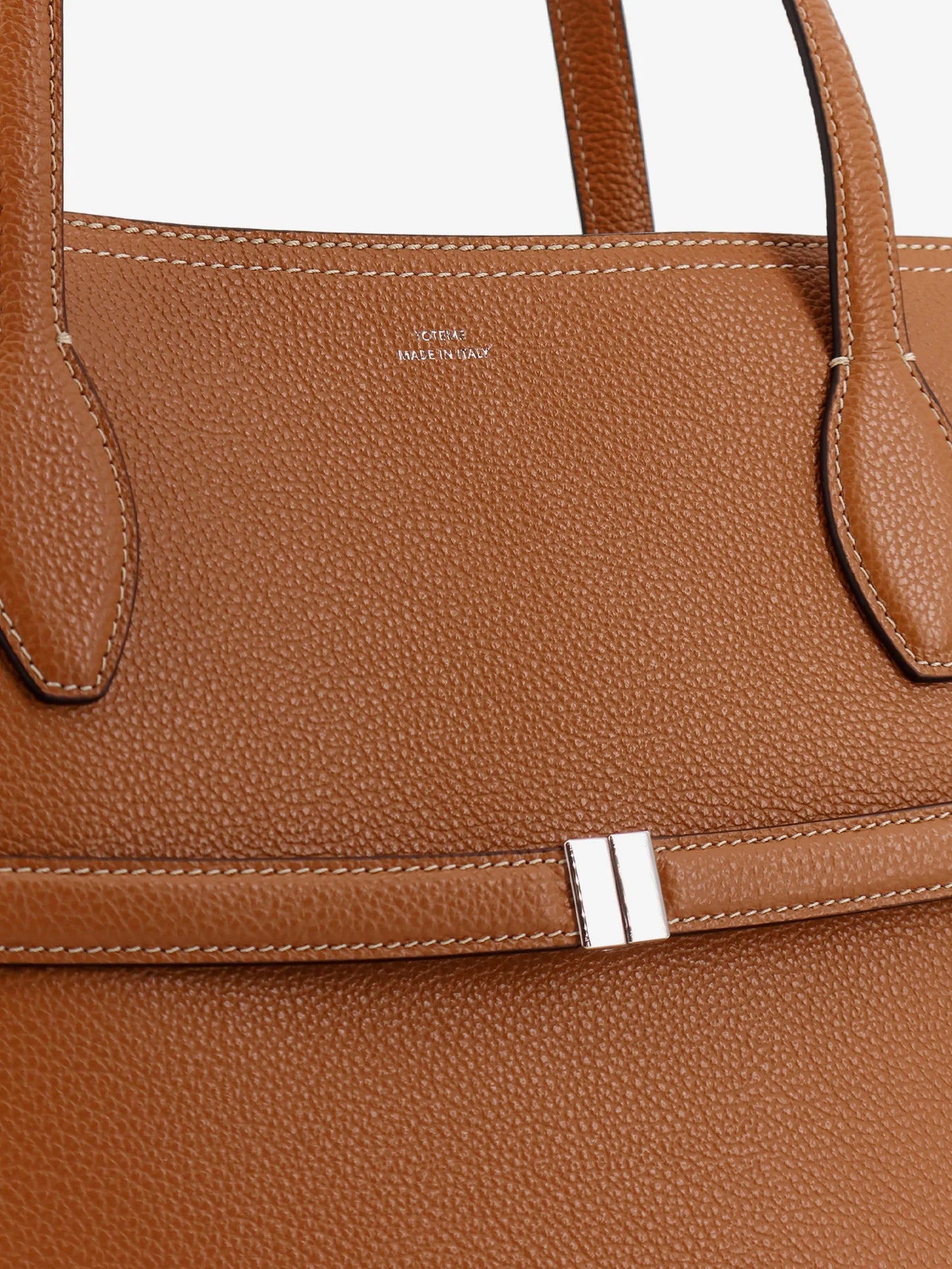 Toteme Leather Shoulder Bag With Lettering Logo On The Front