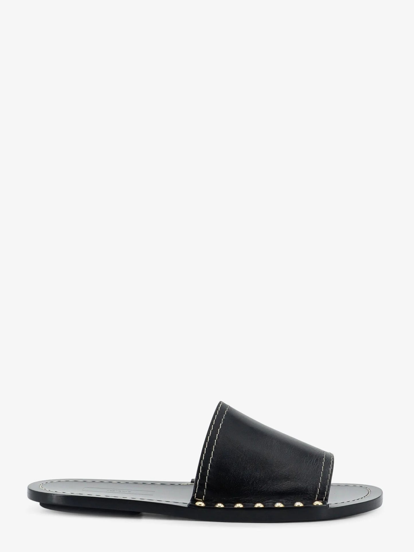 Toteme Low Leather Sandals With Metal Studs On The Sides