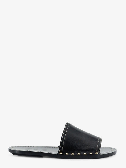 Toteme Low Leather Sandals With Metal Studs On The Sides