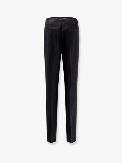 Toteme Easy Raw Edge viscose and linen trousers - Black