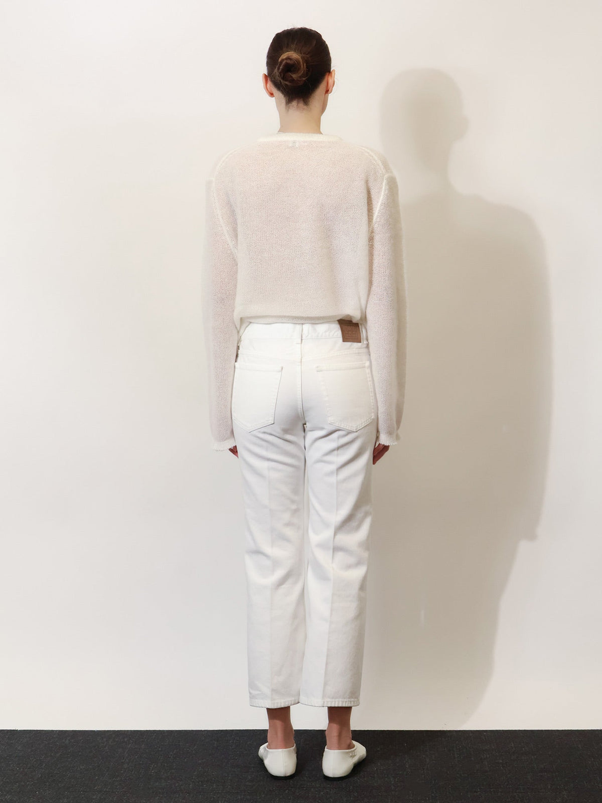 Toteme White denim trousers with flared bottom - Offwhite