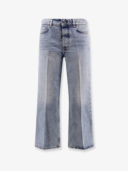 Toteme White Denim Trousers With Flared Bottom