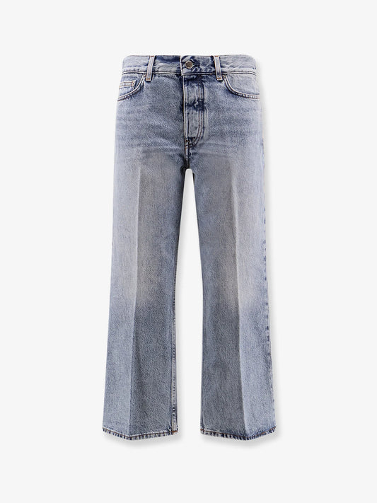 Toteme White Denim Trousers With Flared Bottom