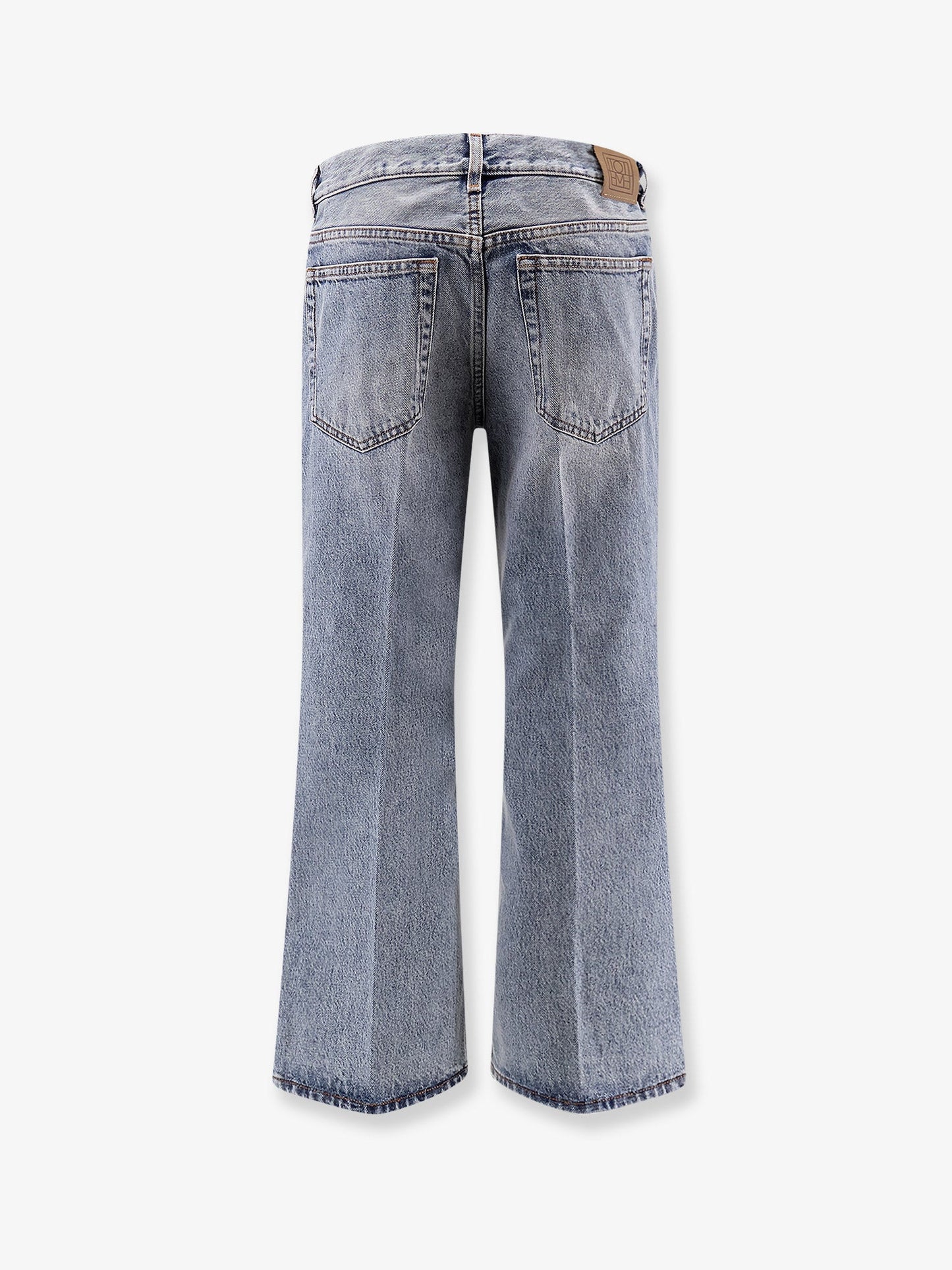 Toteme White Denim Trousers With Flared Bottom