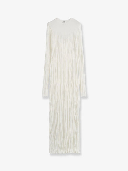 Toteme Crinkled Viscose And Recycled Material Dress