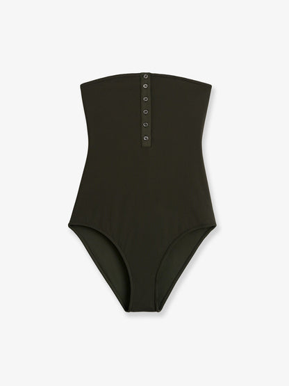 Toteme One-piece swimsuit with ribbed pattern - Dark Green