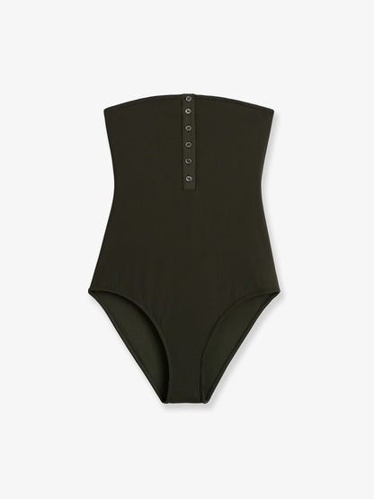 Toteme One Piece Swimsuit With Ribbed Knit
