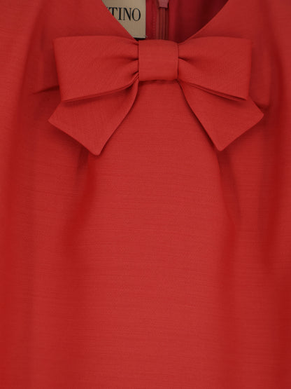 Valentino Wool And Silk Blend Short Dress