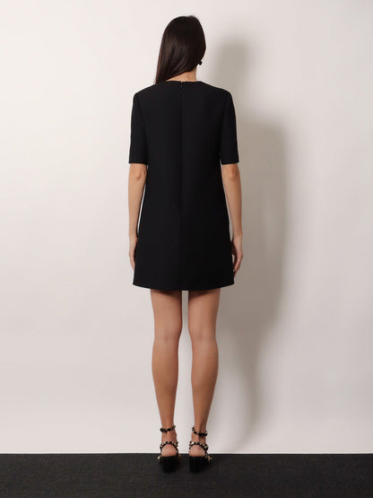 Valentino Virgin wool and silk mini dress - Nero Avorio