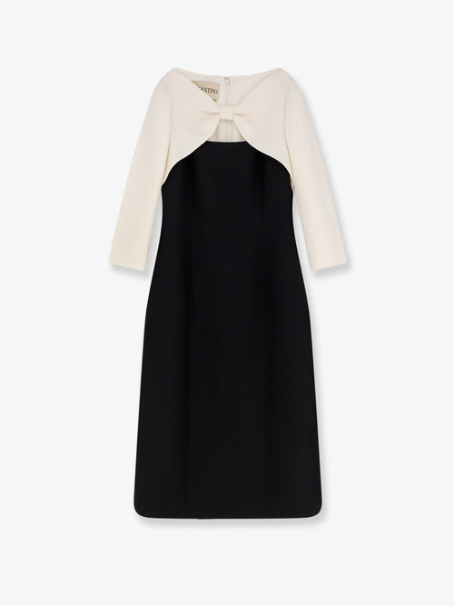 Valentino Crêpe midi dress - Nero Avorio