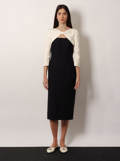 Valentino Crêpe midi dress - Nero Avorio