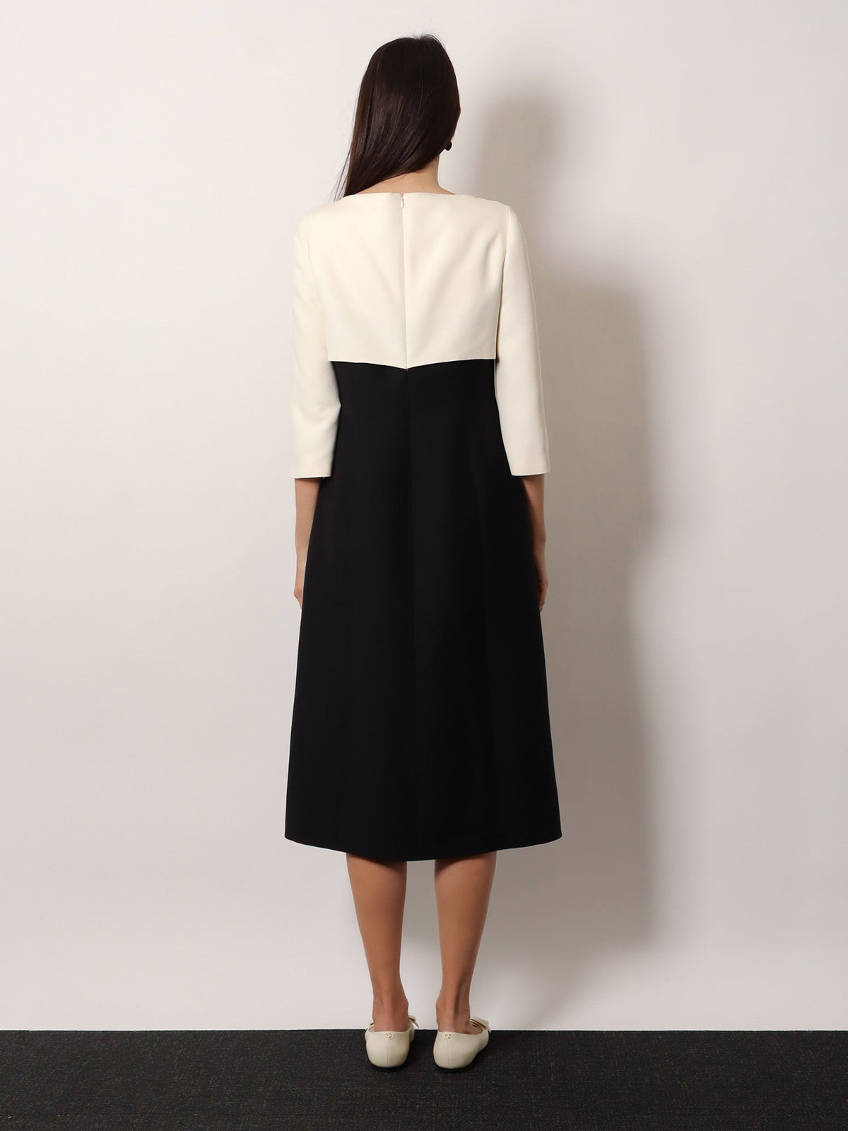 Valentino Crêpe midi dress - Nero Avorio