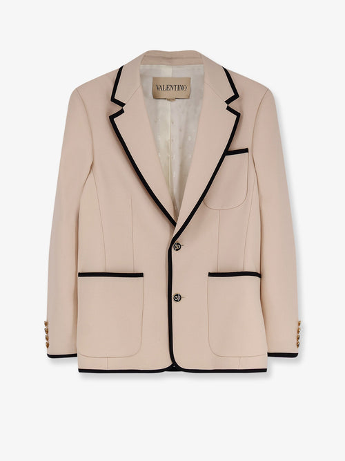 Valentino Single-breasted virgin wool blazer - Burro