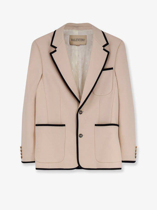 Valentino Single Breasted Virgin Wool Blazer