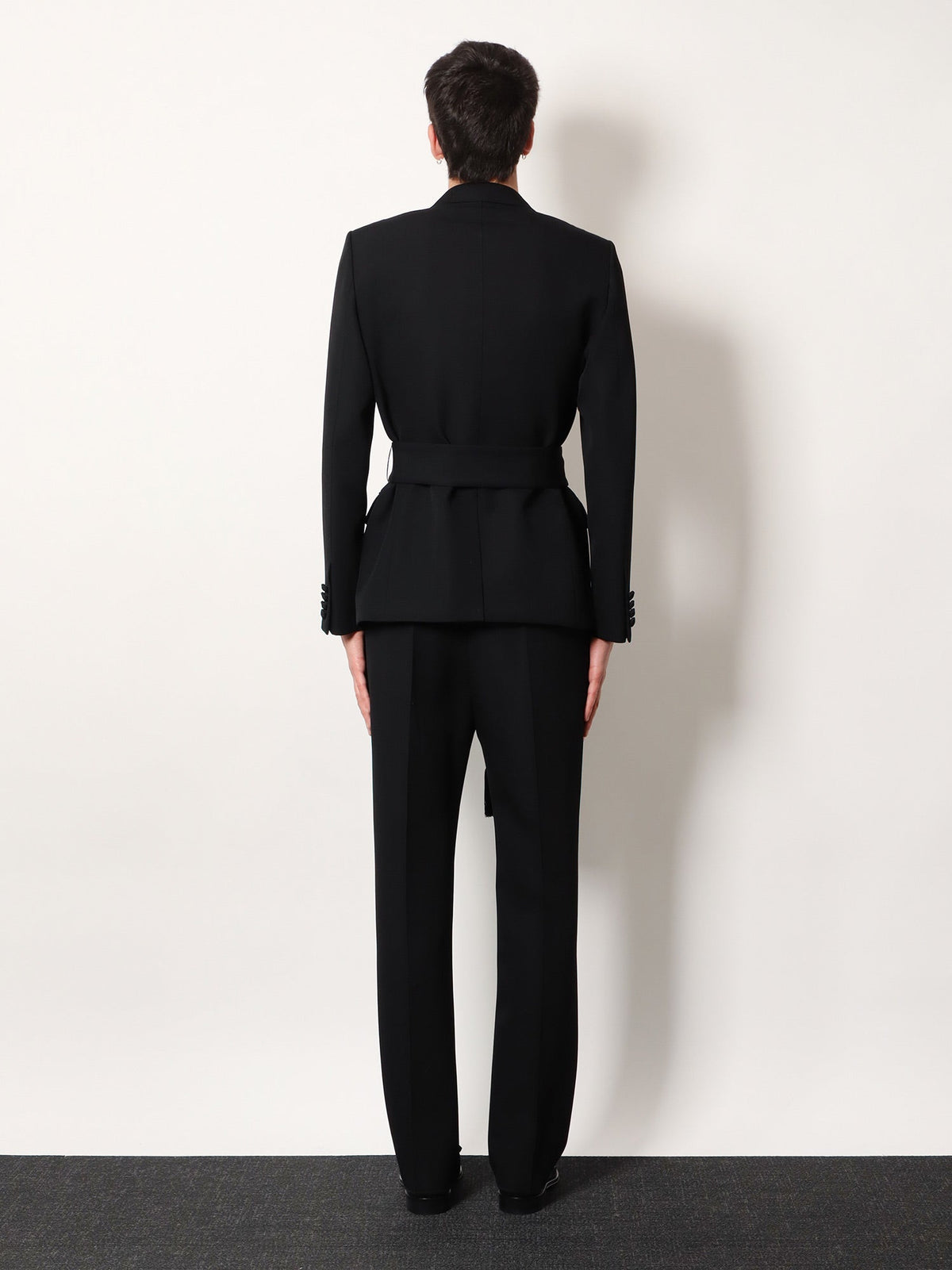 Valentino Virgin wool blazer with belt - Nero