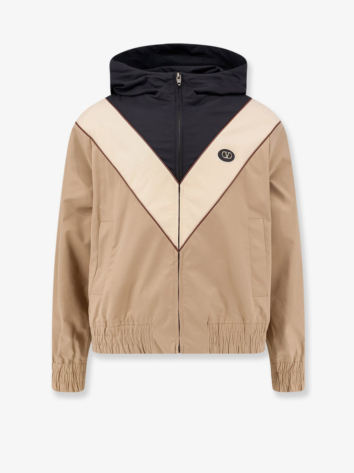 Valentino Valentino Jacket with VLogo Signature patch - Nero Burro Cammello
