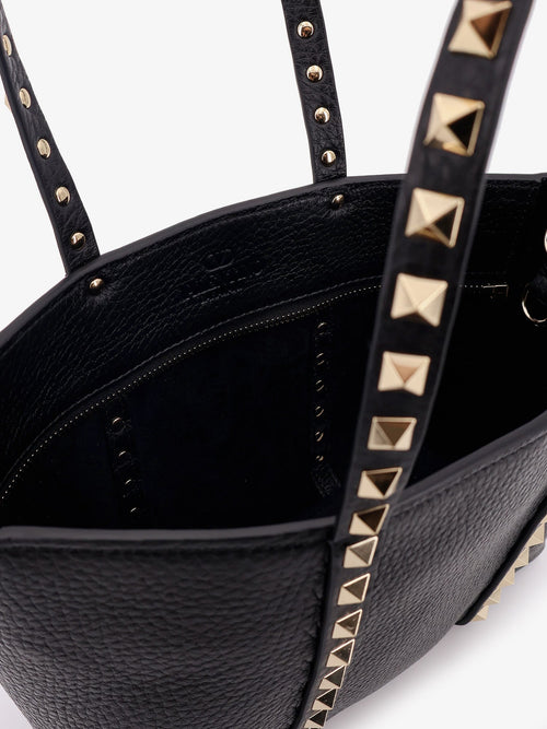 Valentino Valentino Garavani Rockstud leather shopping bag - Black