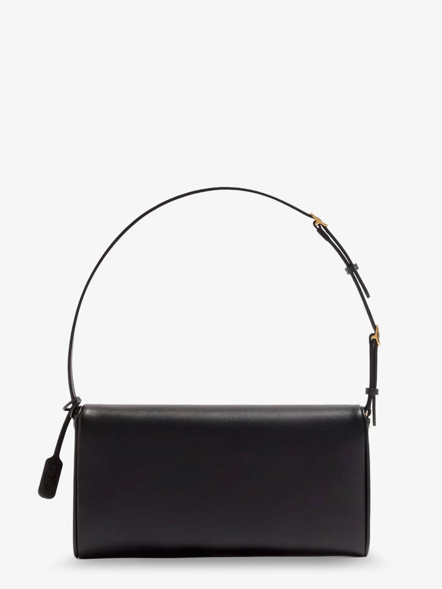 Valentino Garavani De Vain Leather Shoulder Bag With Metal V Logo Signature
