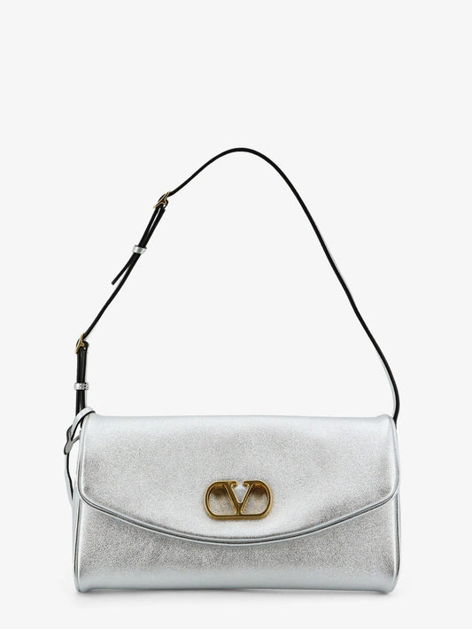 Valentino Garavani De Vain Laminated Leather Shoulder Bag