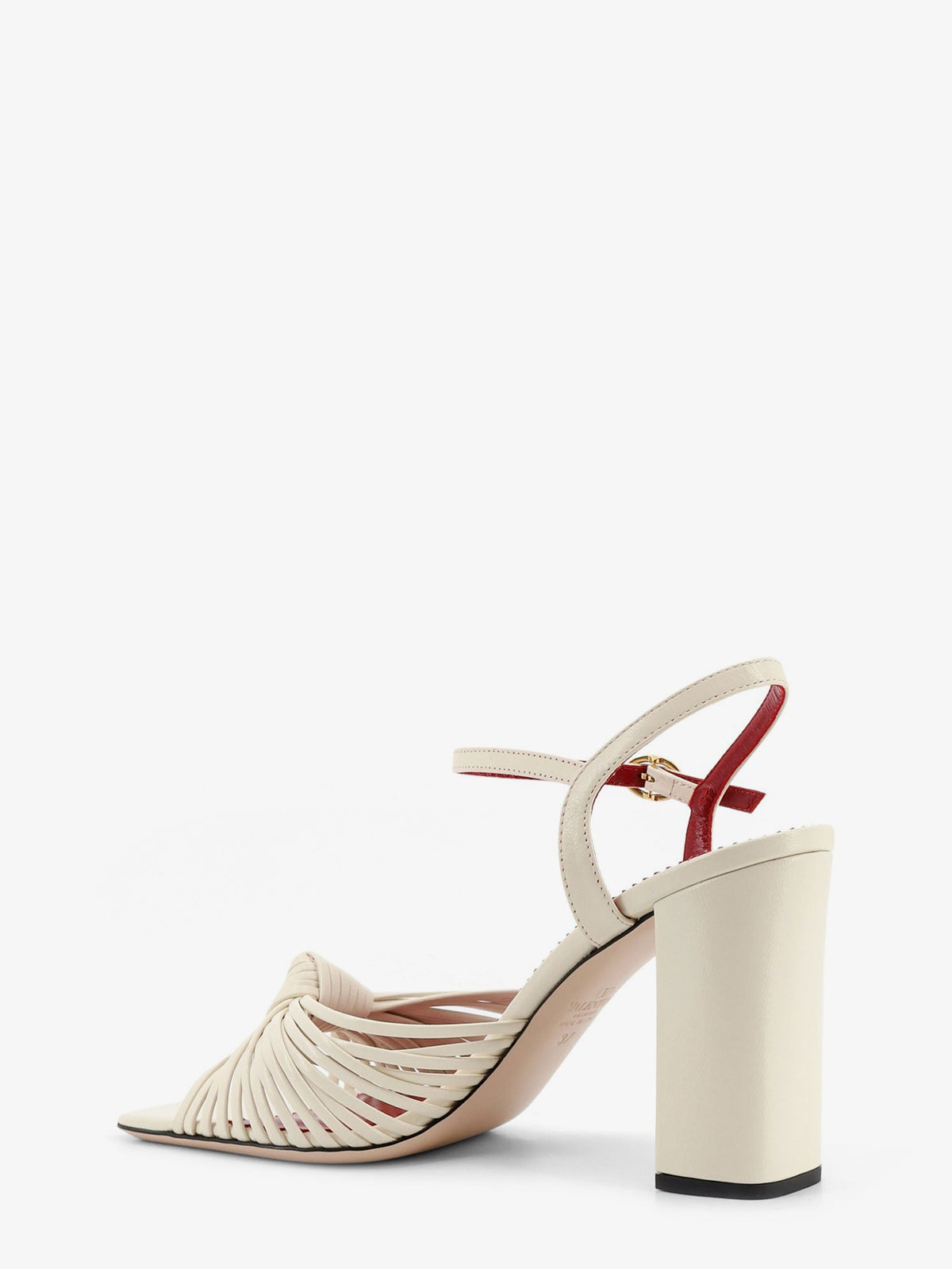 Valentino Garavani VG Annet leather sandals with metal VLogo - Ivory