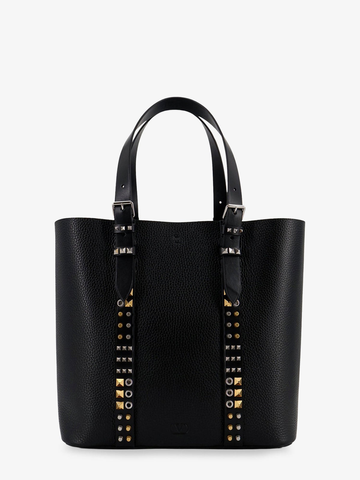 Valentino Garavani Leather shoulder bag with iconic studs - Nero