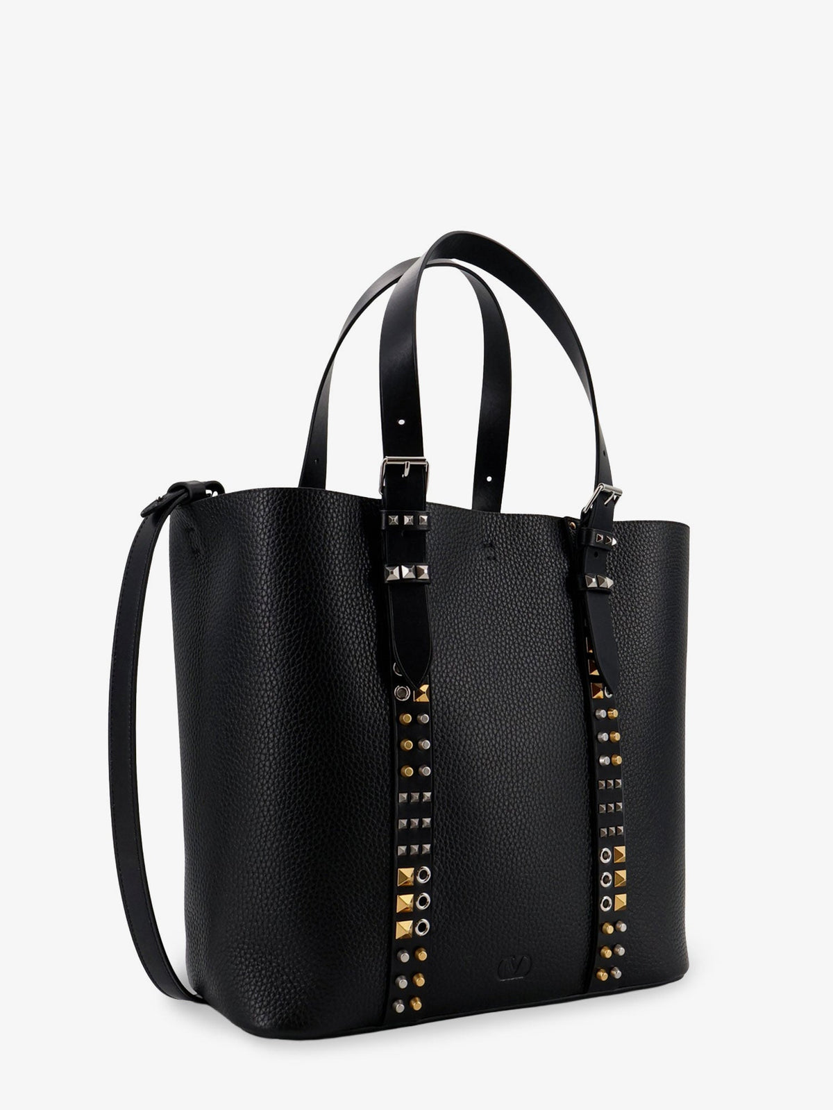 Valentino Garavani Leather shoulder bag with iconic studs - Nero