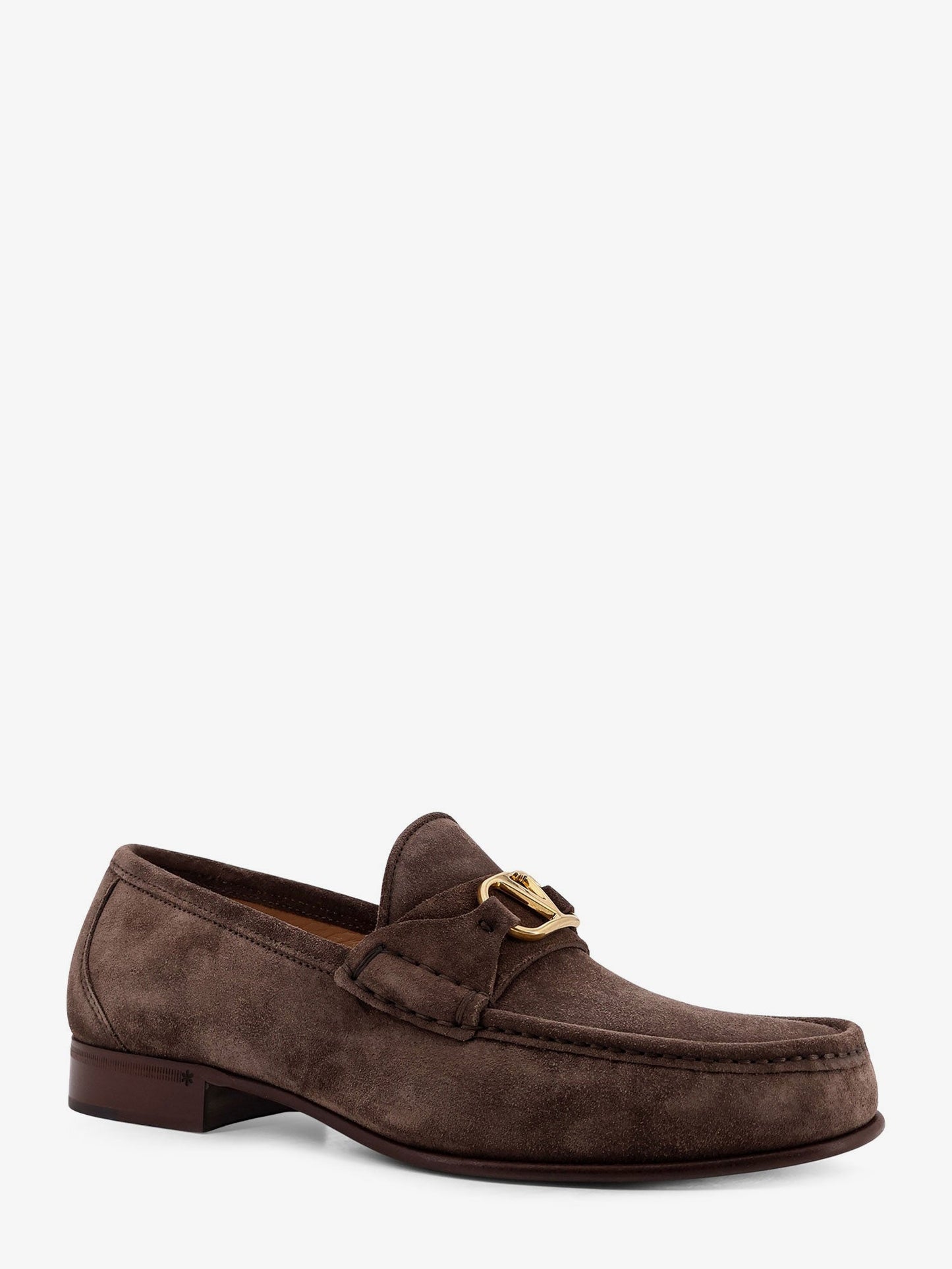 Valentino Garavani Suede Loafers With Metal V Logo Signature