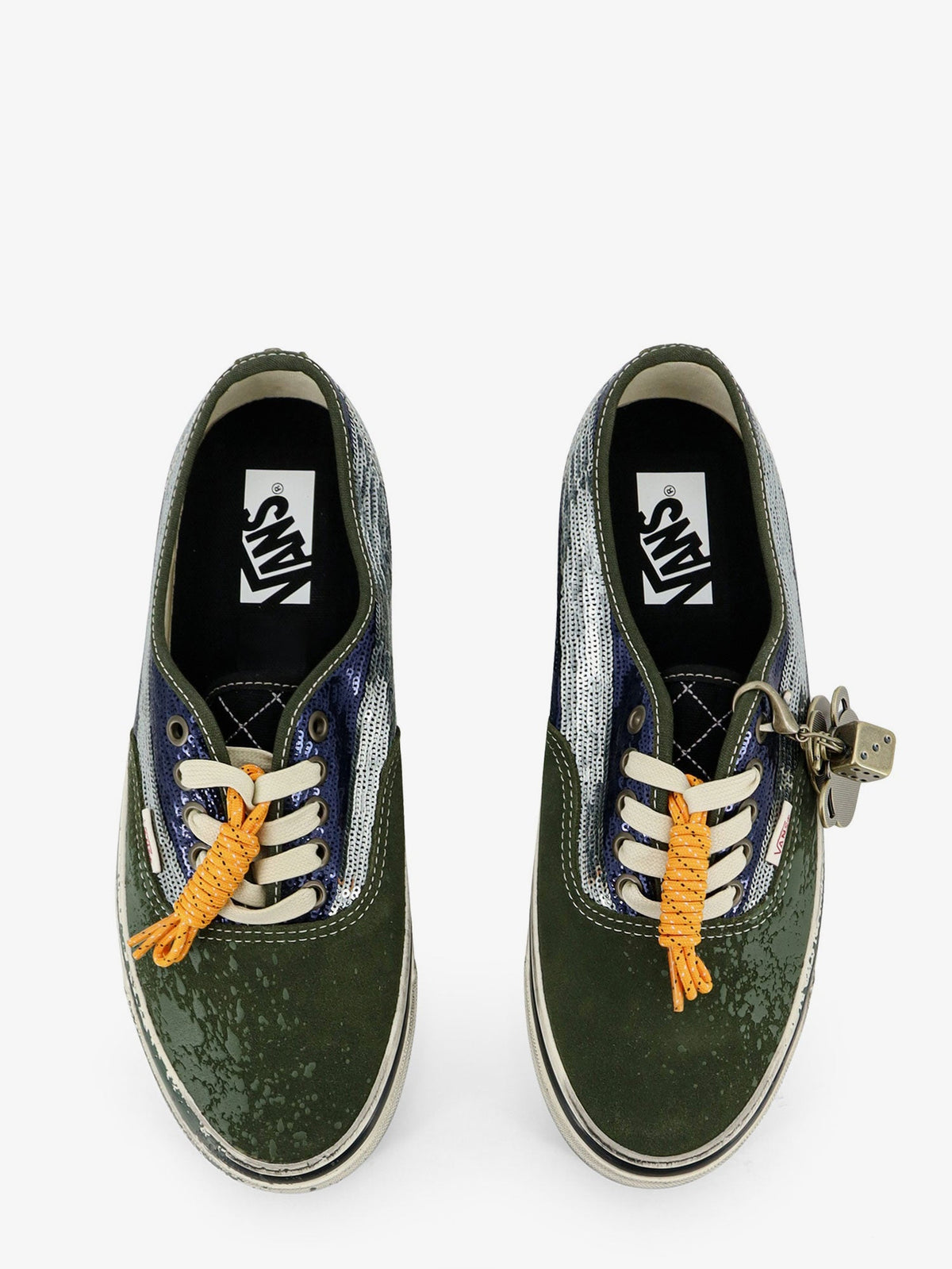 Vans Lx authentic 44 suede sneakers with micro-sequin detail on the side - Green Blue