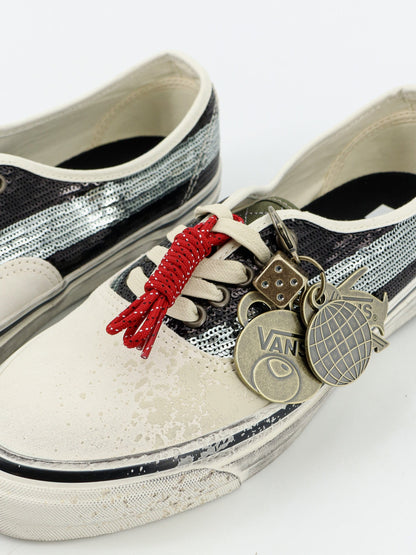 Vans LX authentic 44 suede sneakers with micro-sequin detailing on the side - Black White