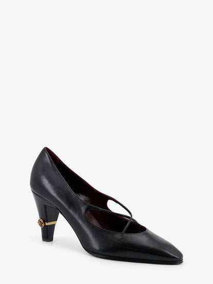 Versace Criss-Cross Medallion leather pumps - Blackgold