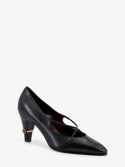 Versace Criss Cross Medallion Leather Pumps