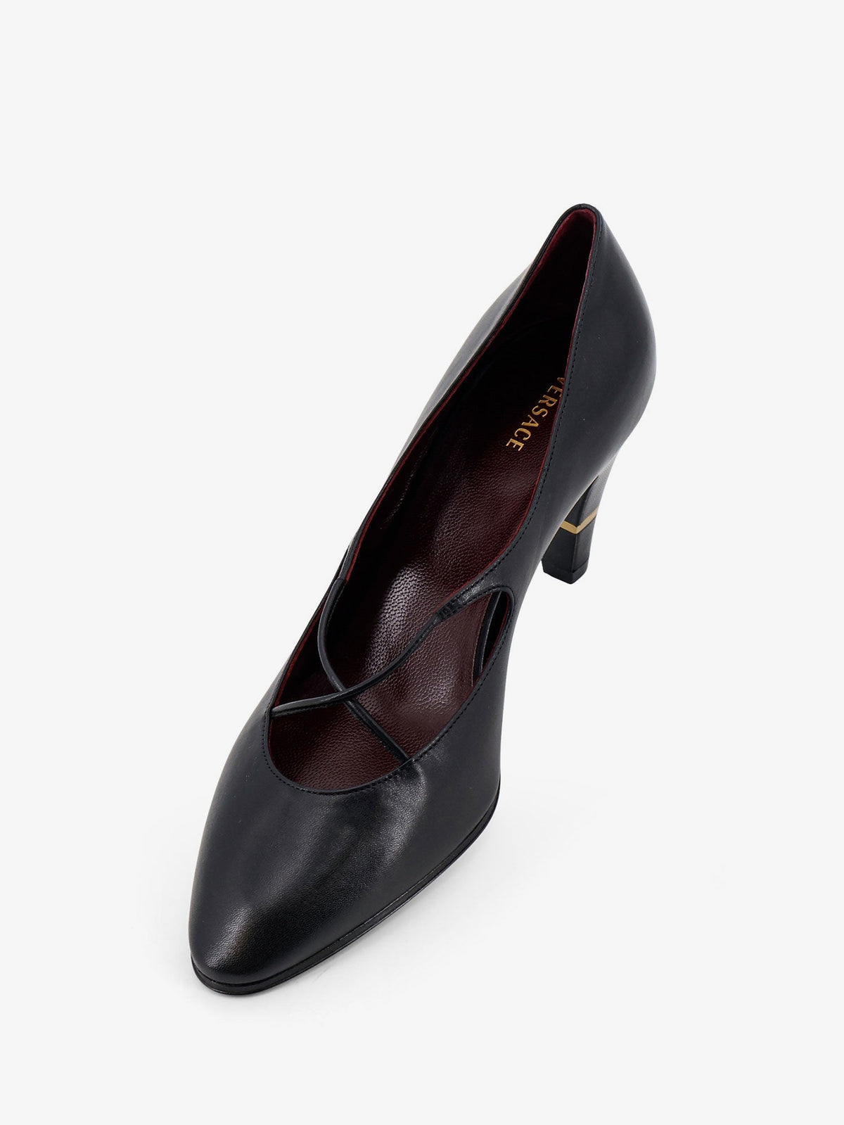 Versace Criss-Cross Medallion leather pumps - Blackgold