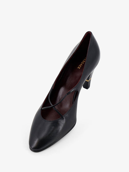 Versace Criss-Cross Medallion leather pumps - Blackgold
