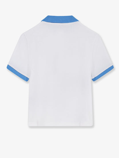 Versace Cotton polo shirt with Medusa embroidery - Whiteazureblue