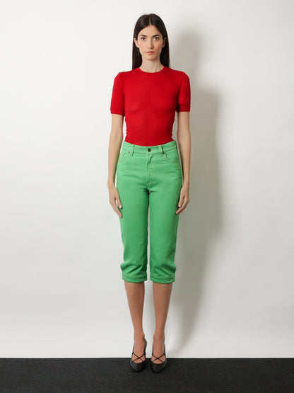 Versace Ribbed cotton t-shirt - Lipstickred