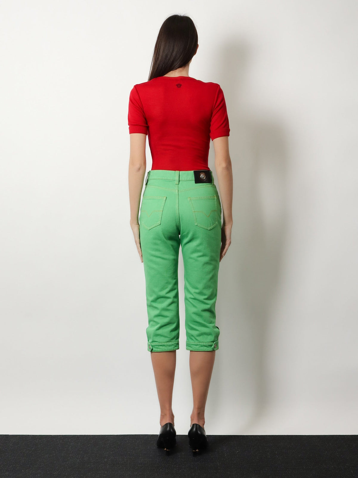 Versace Ribbed cotton t-shirt - Lipstickred