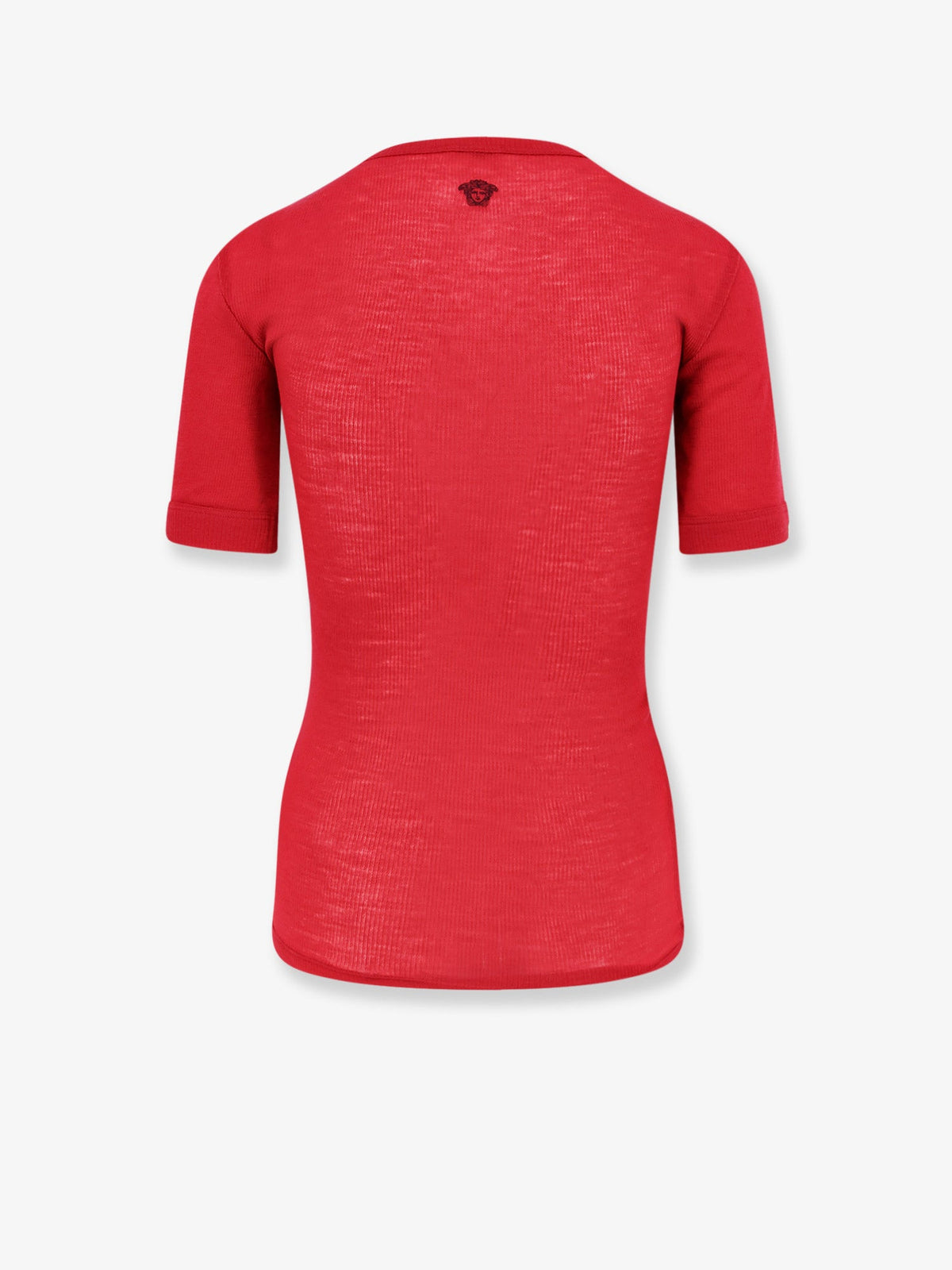 Versace Ribbed cotton t-shirt - Lipstickred