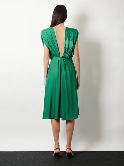Versace Cocktail viscose and silk dress - Emerald